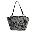 Coach Horse Carriage Large Leah Black White Tote Handbag 14856