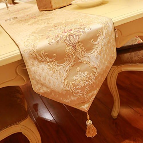 European vintage embossed table runner/Water and oil proof thickened coffee table flag/ heat-resistant tablecloth/Coffee table table flag-B 33x240cm(13x94inch)