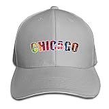 Yesher Tactical Unique Chicago Logo Adjustable Sandwich Baseball Cap/Hat For Unisex Ash