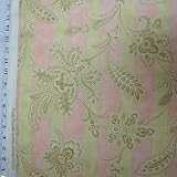 South Sea Simply Irresistible quilt fabric by Robyn Pandolph pink beige stripe floral 100% cotton 45 wide - HALF YARD