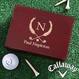 Personalized Golf Ball Set In Cherry Wood Box With Monogram