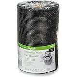 FloraCraft RS9762/1/2 Decorative Mesh, 6-Inch by 10-Yard Length, Black with Mettalic Strands