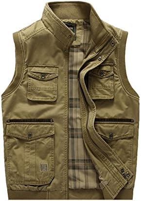 Men's Leisure Fishing Photography Safari vest Khaki Size US M (Label Size L)