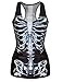 Pink Queen Hot Women Skeleton Printed Sleeveless T Shirt Vest Tank Tops (Skull-1)