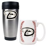 Arizona Diamondbacks Primary Logo Stainless Steel Travel Tumbler and Gameball Ceramic Mug Set