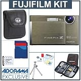 Fujifilm FinePix Z100FD Digital Camera kit, Silver with 4 GB SD Memory Card, Table Top Tripod, Camera Case, Spare LI- 42B Lithium-Ion Rechargeable Battery, Slinger Digital Memory Case(4),Professional Lens Cleaning Kit