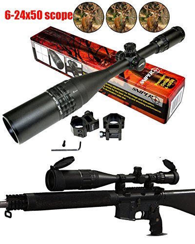 Sniper 6-24x50mm Tactical Rifle Scope Matte Black