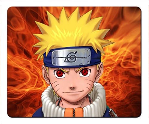 22x17cm/9x7x0.12inches Mouse Pad Soft Washable Working Gaming Black Rubber Medium Size Year-End Deals Christmas Wish List New Year Markdowns-Fire Sharingan Naruto Uzumaki