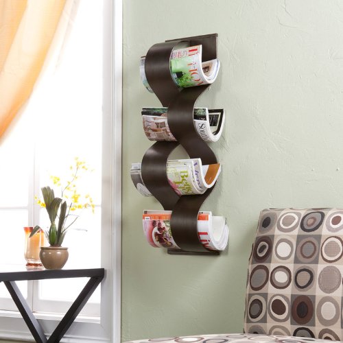 Image of Southern Enterprises Wave Wall Mount Magazine Rack