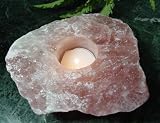 Raw Chunk of Rose Quartz Crystal Candleholder Natural Healing Love Stone