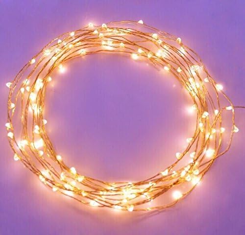 DASHUHUWAI (TM) Original Starry String Lights Warm White Color LED's on a Flexible Copper Wire - 20ft LED String Light with 100 Individually Mounted LED's. Set the Mood You Want Anywhere! - Perfect For Creating Instant Appeal in Any Setting - Parties, Bedrooms, or an Intimate Environment Anywhere in the Home, Waterproof LEDs