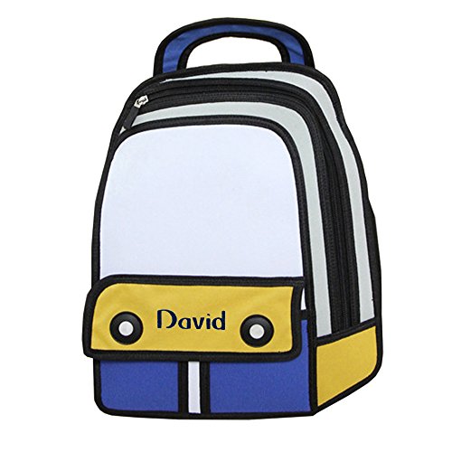 Personalized Cartoon Backpack, IIT 3D Jump Style 2D Drawing from Cartoon Paper Bag