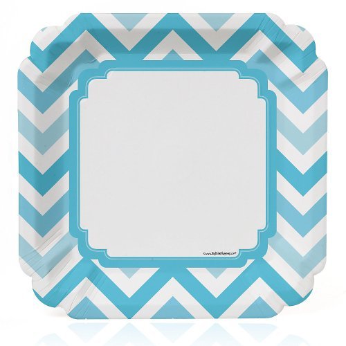 Chevron Blue - Dinner Plates (8 count)