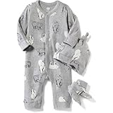 オールドネイビー OLD NAVY/ 3ピースレイエットセット グレーコンボ ロンパース長袖 3～6ヶ月【並行輸入】