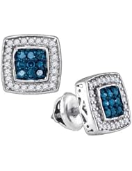 10KT White Gold 0.50 CTW-Diamond Micro-Pave Earring