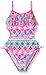 Angel Beach Girls' Spectrum Printed Mesh Ruffle Cut Out Monokini One Piece Swimsuit