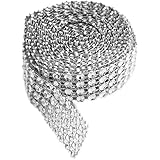 4 Row Silver Acrylic Rhinestone Diamond Ribbon Trim Banding for Wedding Cakes, Birthday Decorations, Baby Shower Events, Arts & Crafts Projects (2 Yards) by Super Z Outlet&reg;