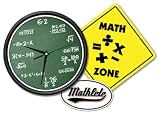 MATH CLASS Wall Clock & Sign Gift Set mathematics Math Decal included