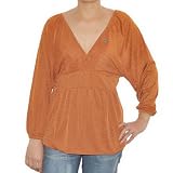 Ladies Premium & Stylish Diesel Brown V-neck Designer LS Top - Medium