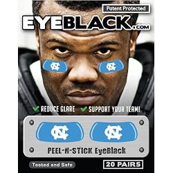 North Carolina Tar Heels NCAA Peel & Stick Eyeblack Strips (40 Strips) by EyeBlack