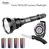 Fenix TK30BK TK30 630 Lumens Flashlight + 4 CR123A Lithium Batteries
