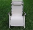 Extra Wide Beige Folding Zero Gravity Chair Recliner