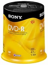 Sony DVD-R 16x Recordable DVD (4.7GB) - 100 Disc Spindle