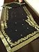 Black Sari tablerunner with golden trim / tassels