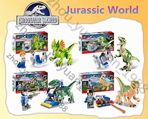 8 Sets Jurassic World Park Dinosaurs Raptors T-Rex Minifigures Building Toys 2a