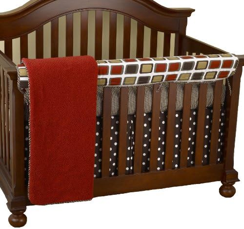 Cotton Tale Designs Front Crib Rail Cover Up Set, Houndstooth