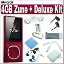 Microsoft Zune 4 GB Digital Media Player Red (2ND Generation) + Deluxe MP3 Acessory Outfit - Microsoft AMICHSA00007K2