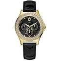 GUESS Black Patent Leather Strap Watch