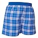Royal Blue and Silver (white) Tartan Plaid Check Cotton Flannel Plaid check boxers boxer shorts available in 5 adult sizes exposed waist false fly