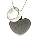 Stainless Steel Heart Pendant with the Ave Maria (Hail Mary) Prayer in Spanish - 33mm Width - 23 Inch Ball Chain - Matching Ring Included