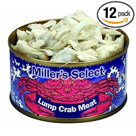 Miller's Select Lump Crab Meat, 6.5-Ounce Tins (Pack of 12) by Miller's Select
