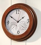 Classic Copper Time, Temperature and Humidity Wall Weather Station