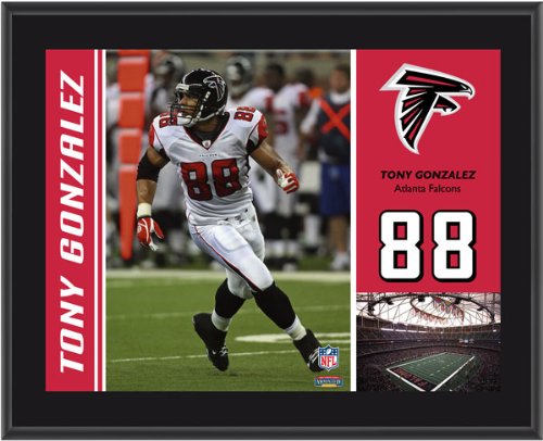 Mounted Memories Atlanta Falcons Tony Gonzalez 10.5 x 13 Sublimated Plaque