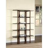 Folding 5-Shelf Bookcase - Walnut/ Espresso