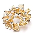 April Birthstone Round Flower Shine Brooches And Pins