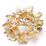 April Birthstone Round Flower Shine Brooches And Pins