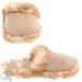 Tan Heart Fuzzy Slippers for Women