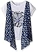 Dream Star Girls' Short Sleeve Top with Floral Chiffon Vest 2-fer