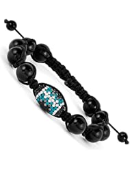 Swarovski Elements Charlotte Spirit Football & Onyx Macrame Bracelet