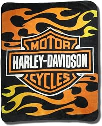 Harley Davidson "Tribal Flames" Over-size Micro Raschel Throw Blanket