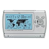 Silver Finish Map World Time Zone Alarm Dual Time Travel Clock Silver Finish Map World Time Zone Alarm Dual Time Travel Clock