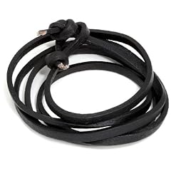 cored Lederarmband wrap 100cm Schwarz g20-schwarz