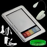 Clear Hard Snap-on Case, Book Light, Car and Travel-Wall Chargers for Barnes and Noble nook E-Reader Reading Device (nook NOT Included)