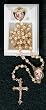 Baptismal Rosary - Baptism - 16" Chain - Matching Pendant - Gold Plated - MADE IN ITALY - Gift Box Included