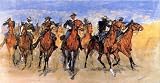 FRAMED oil paintings - Frederic Remington - 24 x 12 inches - Colored Troopers to the Rescue