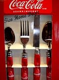16pc Coca-Cola Coke Red Classic Contour Bottle Stainless Steel Flatware Set